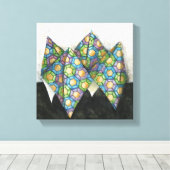 Origami Fortune Teller auf geometrischem Papier Leinwanddruck (Insitu (Holzboden))