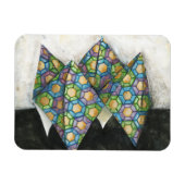 Origami Fortune Teller auf geometrischem Papier Magnet (Horizontal)