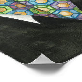 Origami Fortune Teller auf geometrischem Papier Poster (Ecke)