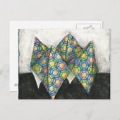 Origami Fortune Teller auf geometrischem Papier Postkarte (Vorne/Hinten)