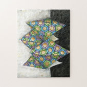 Origami Fortune Teller auf geometrischem Papier Puzzle (Vertikal)