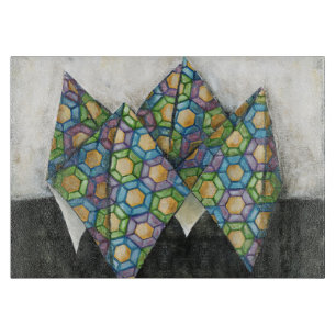 Origami Fortune Teller auf geometrischem Papier Schneidebrett