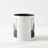 Origami Fortune Teller auf geometrischem Papier Tasse (Zentrum)