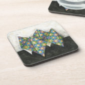 Origami Fortune Teller auf geometrischem Papier Untersetzer (Linke Seite)