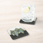 Origami Fortune Teller auf geometrischem Papier Untersetzer (Rechte Seite)