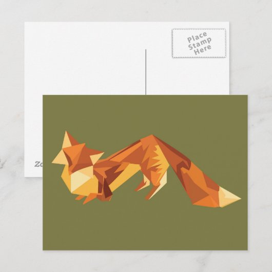 Origami fox postkarte (Vorne/Hinten)