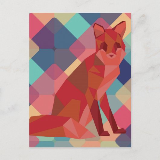 Origami Fox Postkarte (Vorderseite)