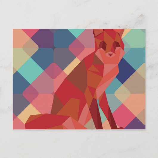 Origami Fox Postkarte (Vorderseite)