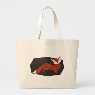 Origami Fox-Tunnel-bohrwagenTasche Jumbo Stoffbeutel