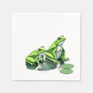 Origami Frogs im geometrischen Stil Serviette
