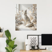 Origami Fuchs Papiergarten Poster (Heimbüro)