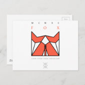 Origami-Fuchs Postkarte (Vorne/Hinten)