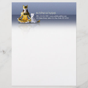 Origami Gold Foil Yoga Meditating Catwoman und Cat Briefbogen