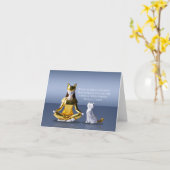 Origami Gold Foil Yoga Meditating Catwoman und Cat Karte (Gelbe Blume)