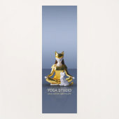 Origami Gold Foil Yoga Meditating Catwoman und Cat Yogamatte (Vorderseite)