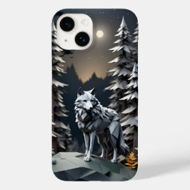 Origami Grauer Wolf Case-Mate iPhone 14 Hülle
