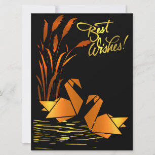 Origami Grußkarte mit besten Wünschen Feiertagskarte