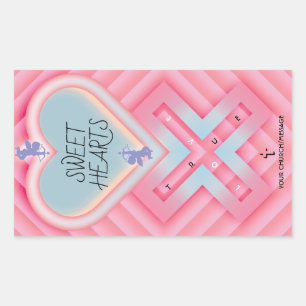 Origami Heart X Sweet Hearts Rechteckiger Aufkleber