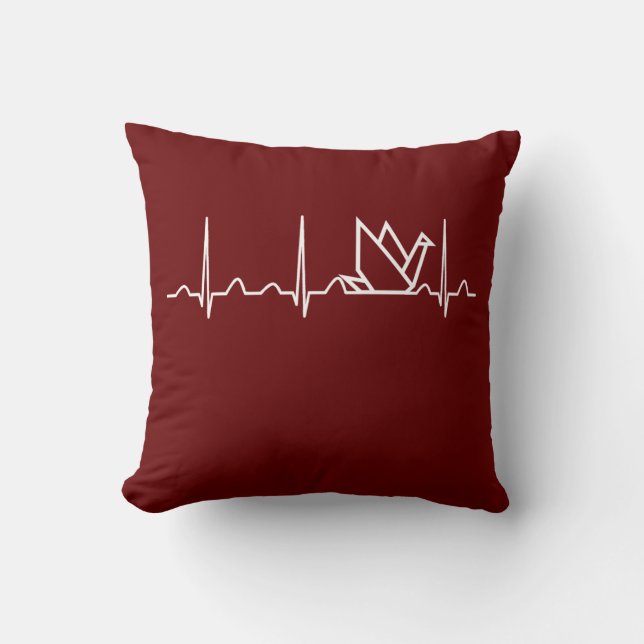 Origami Heartbeat Kissen (Vorderseite)