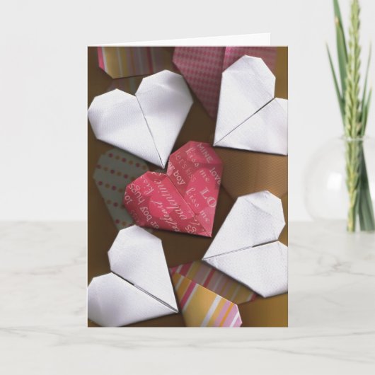 Origami Hearts Gruß / Note Card Karte (Vorderseite)