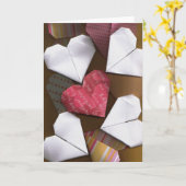 Origami Hearts Gruß / Note Card Karte (Gelbe Blume)