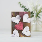 Origami Hearts Postcard Postkarte (Stehend Vorderseite)