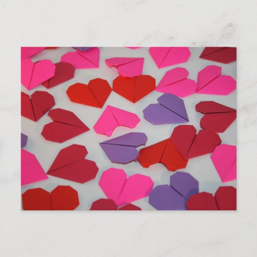Origami Hearts Postkarte (Vorderseite)