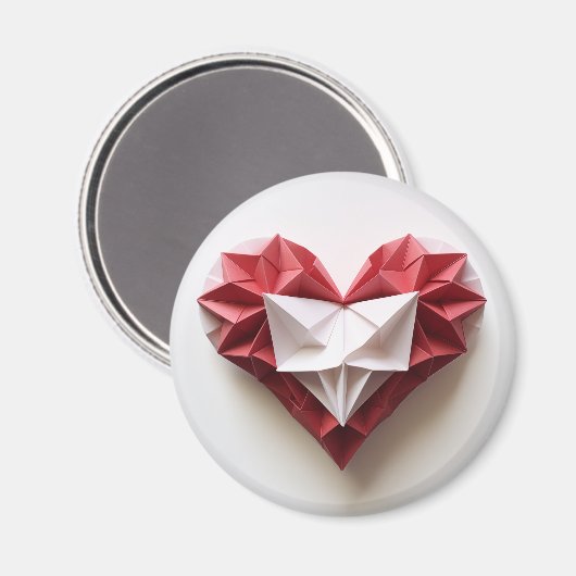 Origami-Herz Magnet (Vorderseite/Rückseite)
