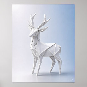 Origami-Hirschporträt Poster
