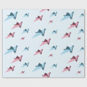 Origami japanischer Vorlagenpapierkran Geschenkpapier (Flach)
