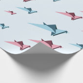 Origami japanischer Vorlagenpapierkran Geschenkpapier (Ecke)