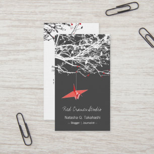 Origami japanisches rotes Papier streckt Visitenkarte