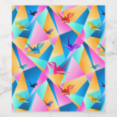 Origami Kaleidoscope Weinetikett (Einzelnes Label)