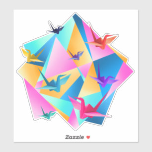 Origami-Kaleidoskop-Aufkleber Aufkleber
