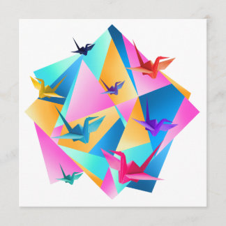 Origami-Kaleidoskop-Aufkleber Einladung