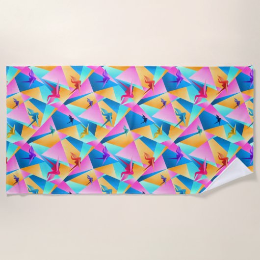 Origami Kaleidoskop Strandtuch (Vorderseite)