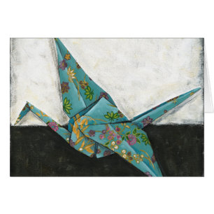 Origami Kran mit Blumenmustern