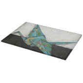 Origami Kran mit Blumenmustern Schneidebrett (Ecke)