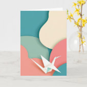 Origami-Kranichflug Karte (Gelbe Blume)