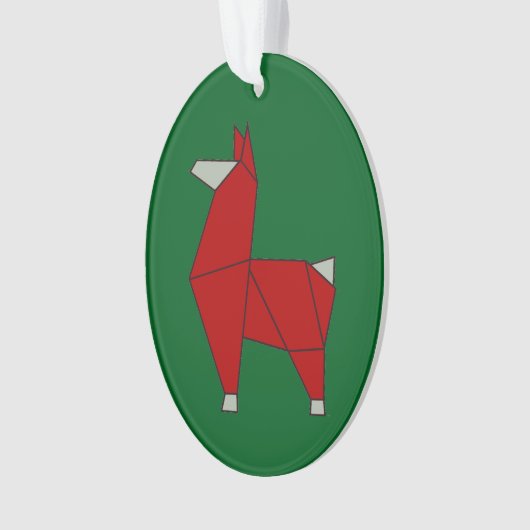 Origami Llama Acrylic Ornament (Vorderseite)