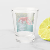 Origami Lobster on a tightrope Schnapsglas (Rückseite)