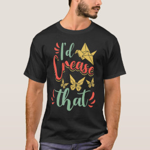 Origami Master Paper Faltcraft Crane Id Crease T-Shirt