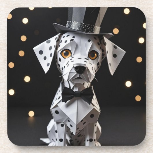 Origami mini extravagant dalmatisch getränkeuntersetzer (Vorderseite)