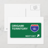 Origami Next Exit Postkarte (Vorne/Hinten)