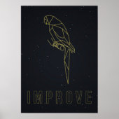 Origami-Papagei-Affirmations-Poster. verbessern Poster (Vorne)