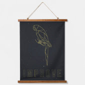 Origami-Papagei-Affirmations-Poster. verbessern Wandteppich Mit Holzrahmen (Vorderseite)