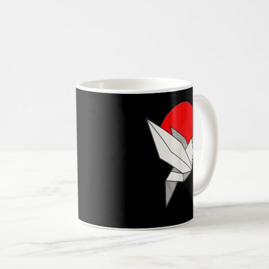 Origami Paper Bird Crane Japanisch Folding Art Jap Kaffeetasse (VorderseiteRechts)