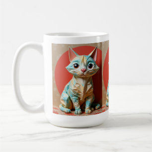 Origami Paper Cat Kaffeetasse
