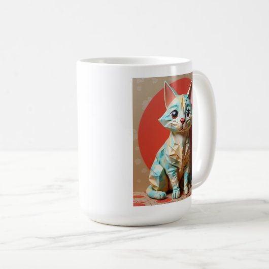 Origami Paper Cat Kaffeetasse (VorderseiteRechts)