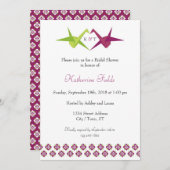 Origami Paper Crane Wedding Einladung (Vorne/Hinten)